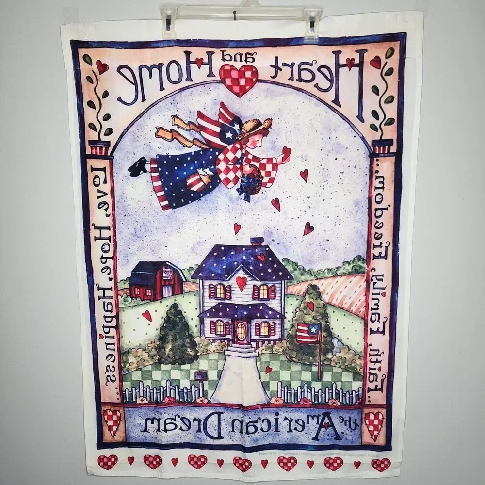 Pole Flag Heart and Home the American Dream By Artist‎ Shelly Rasche 2004
